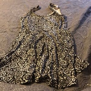 Black floral skater dress